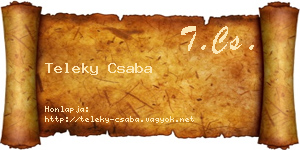 Teleky Csaba névjegykártya